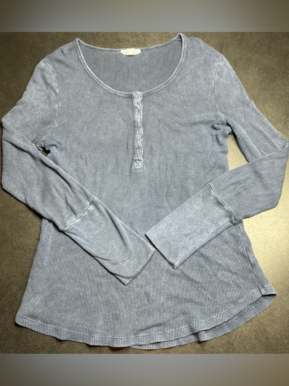 Splendid Women’s Size XL Blue Thermal Forever Henley Shirt